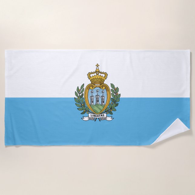 San Marino Flag Beach Towel (Front)