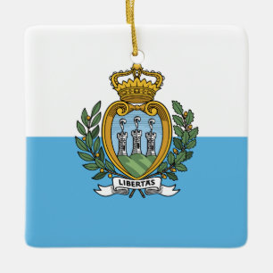 San Marino Flag Ceramic Ornament