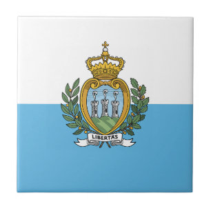 San Marino Flag Ceramic Tile