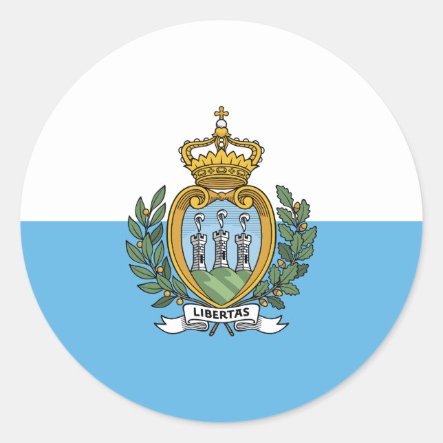 San Marino Flag Classic Round Sticker (Front)