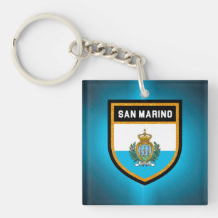 San Marino Flag Key Ring