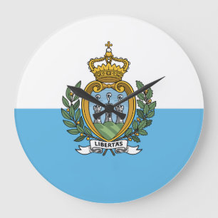 San Marino Flag Large Clock