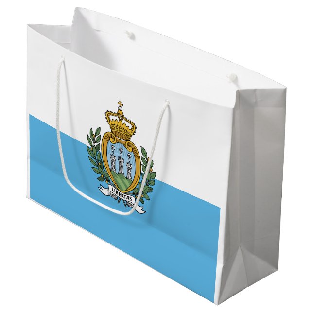 San Marino Flag Large Gift Bag (Front Angled)
