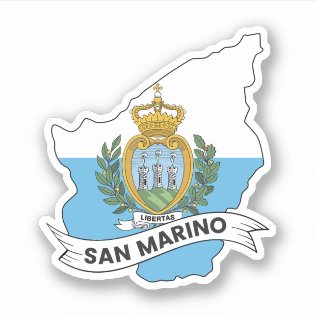 San Marino Flag Map (Front)