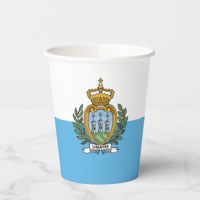 San Marino Flag Paper Cups (Left)