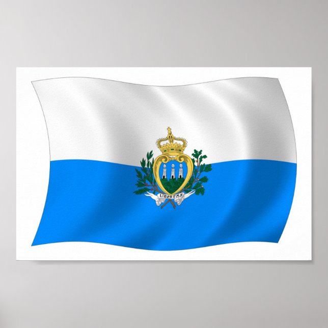 San Marino Flag Poster Print (Front)
