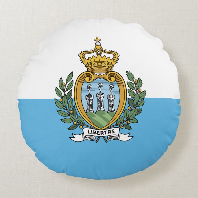 San Marino Flag Round Cushion (Front)