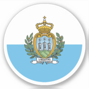 San Marino Flag Round Sticker
