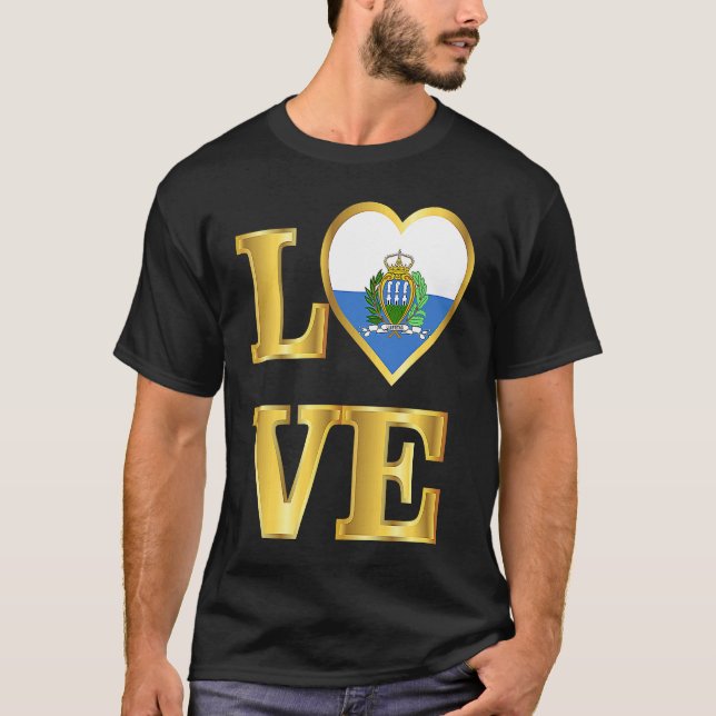 San Marino Flag Sammarinese Pride and Love T-Shirt (Front)