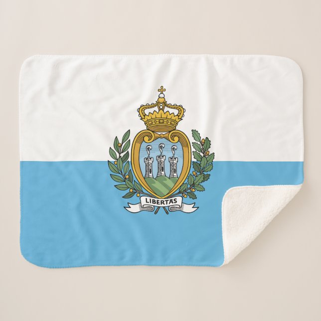 San Marino Flag Sherpa Blanket (Front (Horizontal))