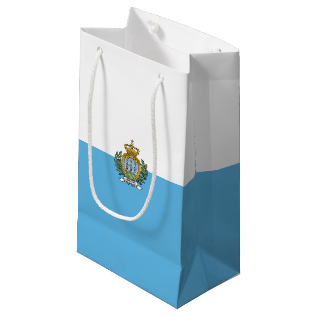 San-Marino flag Small Gift Bag (Front Angled)