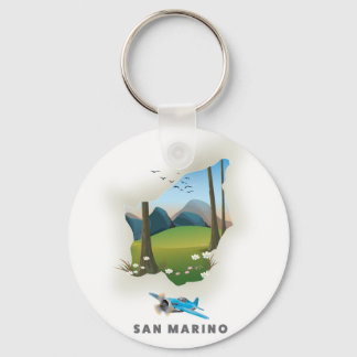 San Marino Illustrated travel poster. Key Ring