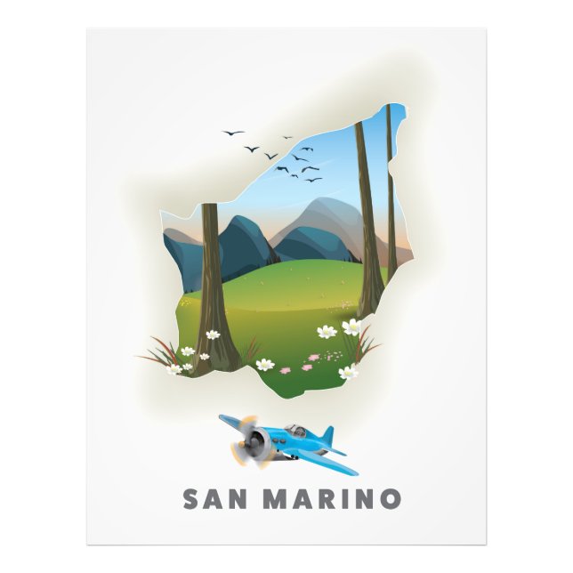 San Marino Illustrated travel poster. Photo Print (Front)