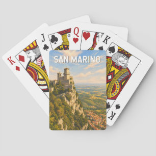 San Marino Illustration Travel Art Vintage Playing Cards
