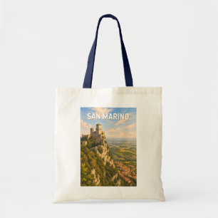 San Marino Illustration Travel Art Vintage Tote Bag