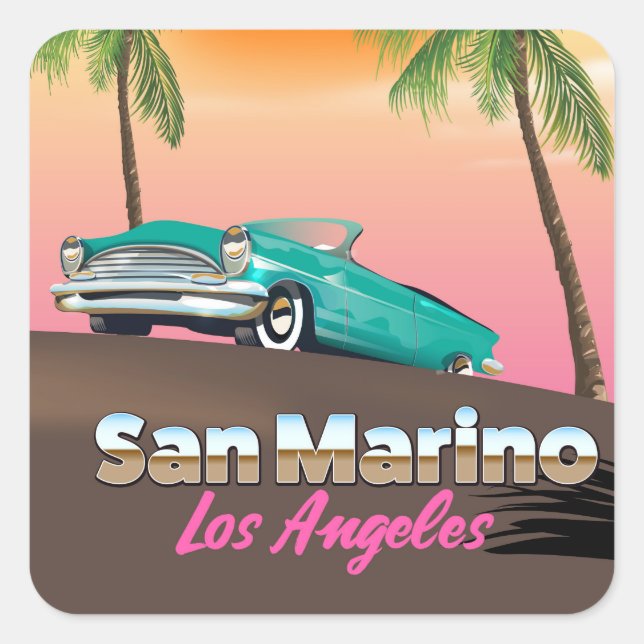 San Marino Los Angeles Square Sticker (Front)