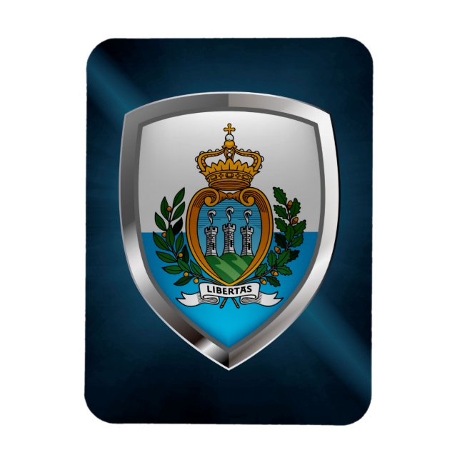 San Marino Metallic Emblem Magnet (Vertical)