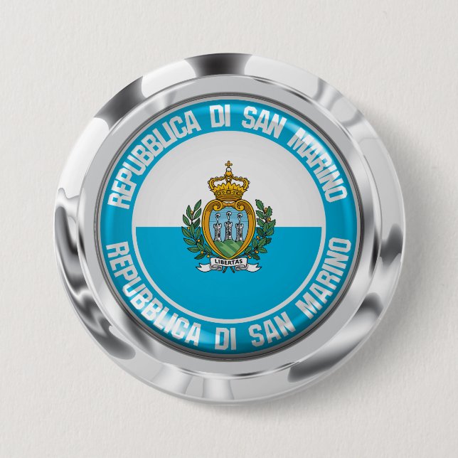 San Marino Round Emblem 7.5 Cm Round Badge (Front)