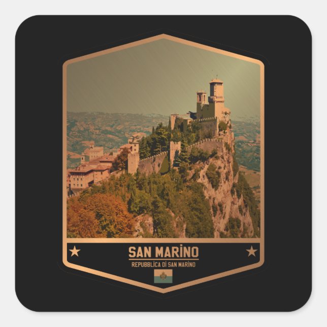 San Marino Square Sticker (Front)