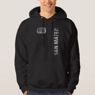 San Mateo California 650 Area Code Vintage Retro Hoodie