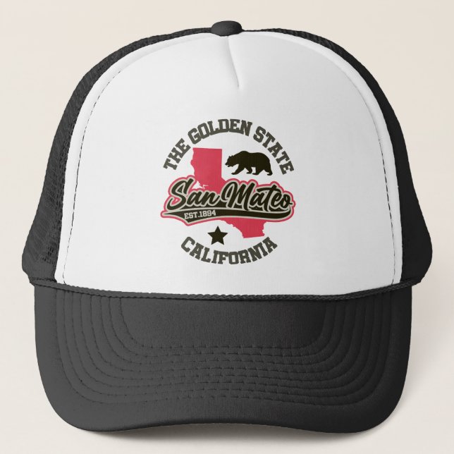 San Mateo,California Trucker Hat (Front)