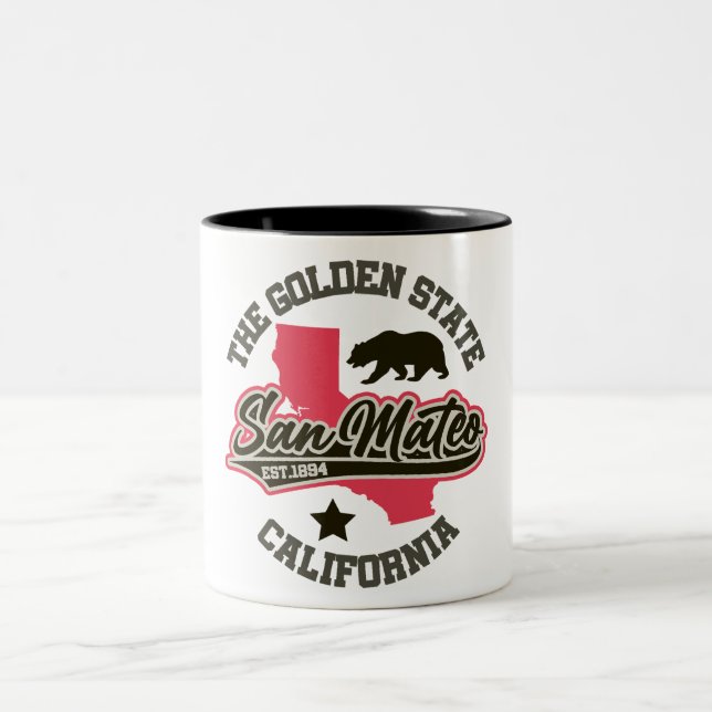 San Mateo,California Two-Tone Coffee Mug (Center)