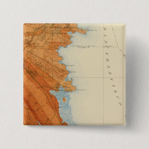 San Mateo quadrangle showing intensity, faults 15 Cm Square Badge