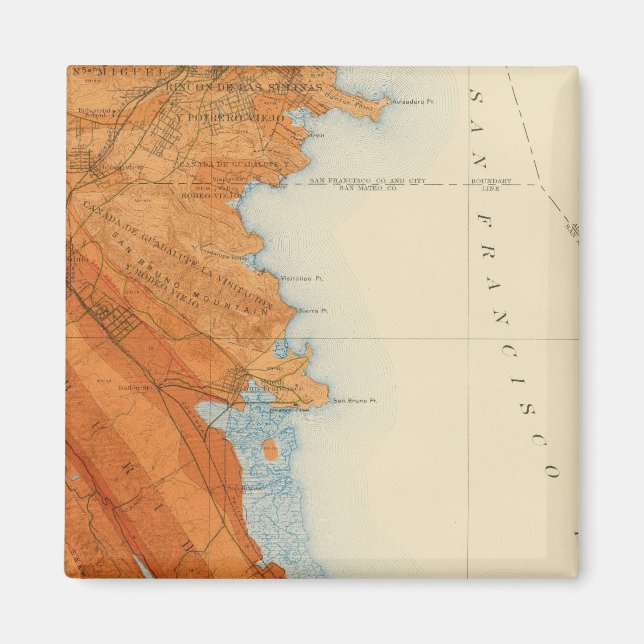 San Mateo quadrangle showing intensity, faults Magnet (Front)