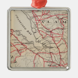 San Mateo, Santa Cruz, Santa Clara, Alameda Metal Tree Decoration