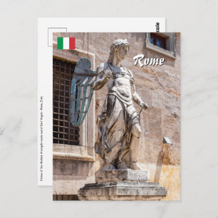 San Michele statue in Castle Sant'Angelo - Rome Postcard
