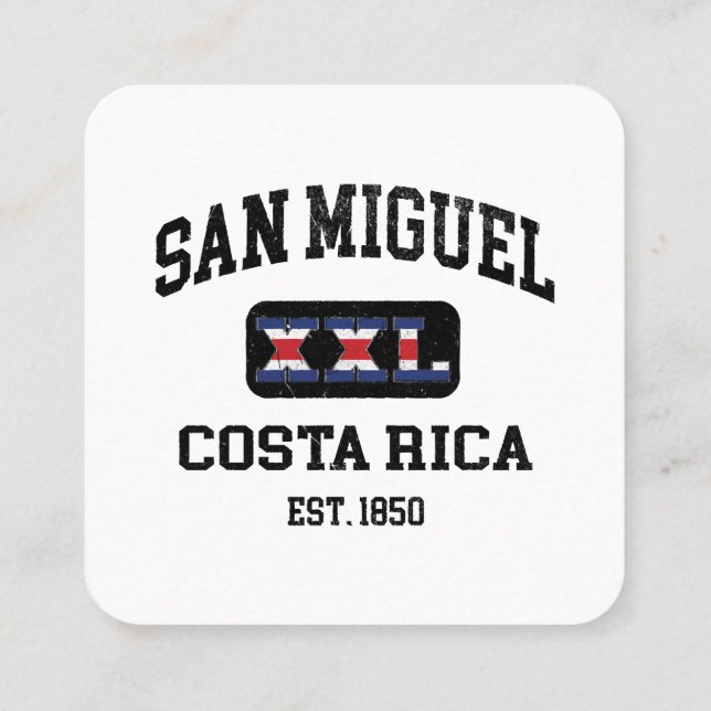 San Miguel, Costa Rica - XXL Athletic Square Business Card (Back)