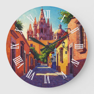 San Miguel de Allende Mexico Travel Large Clock