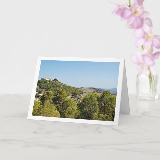 San Miguel Monastery above Lliria Town, Valencia Card (Orchid)