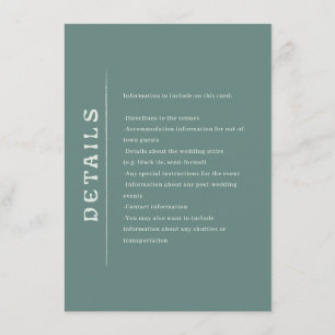 San Miguel Wedding Enclosure Card