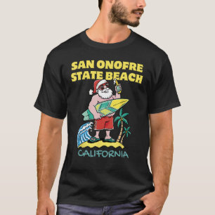 SAN ONOFRE STATE BEACH CALIFORNIA Santa Christmas  T-Shirt