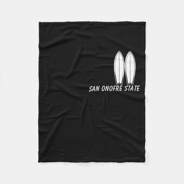 San Onofre State Beach, Surfing Souvenir, Surfer M Fleece Blanket (Front)