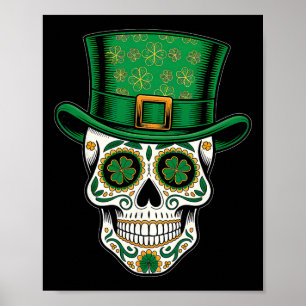 San Patties Irish Lucky Shamrock Sugar Skull St Pa Poster