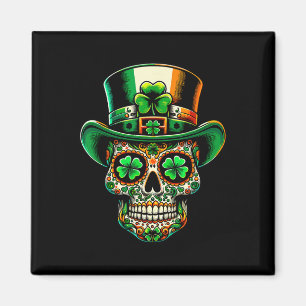San Patties Irish Sugar Skull Day Of Dead St Patri Magnet