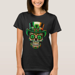 San Patties Irish Sugar Skull Day Of Dead St Patri T-Shirt