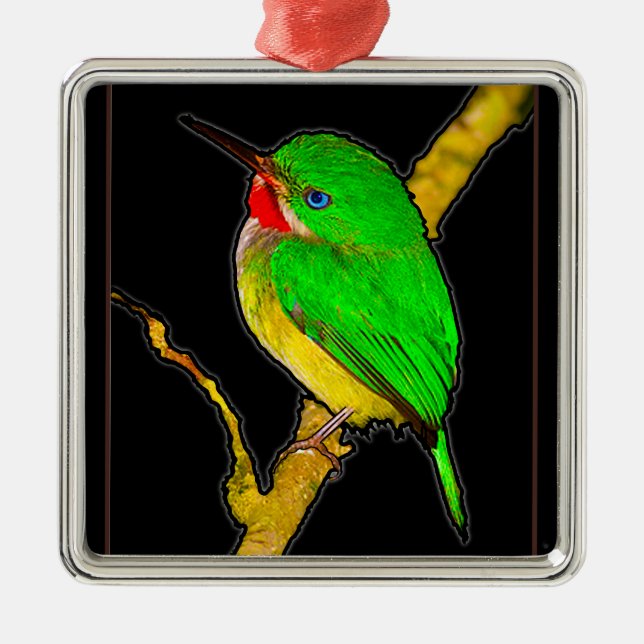 San Pedrito Puerto Rican Bird Metal Ornament (Front)