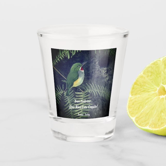 San Pedrito... ¡Que Rico Este Coquito!      Shot Glass (Front)