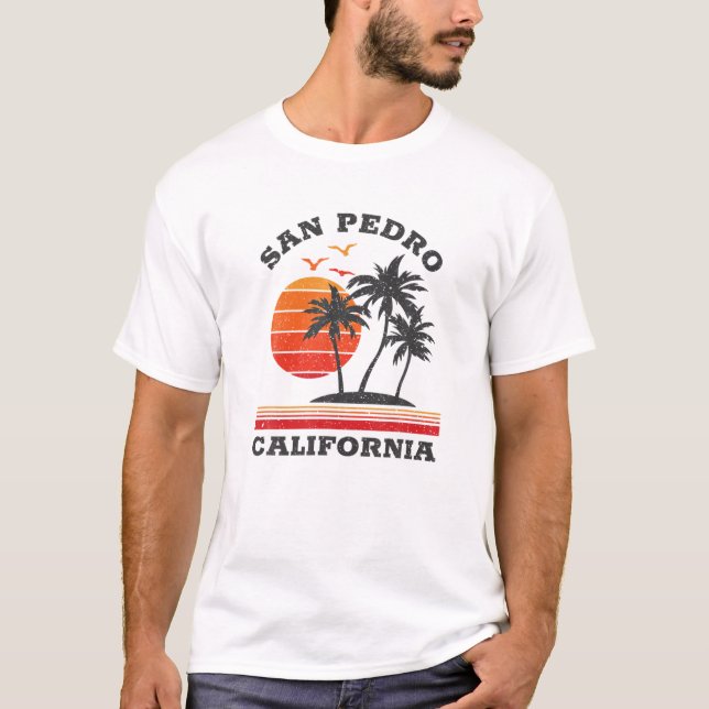 San Pedro California Retro Souvenir Gift T-Shirt (Front)