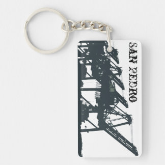 San Pedro Harbour Cranes Keychain