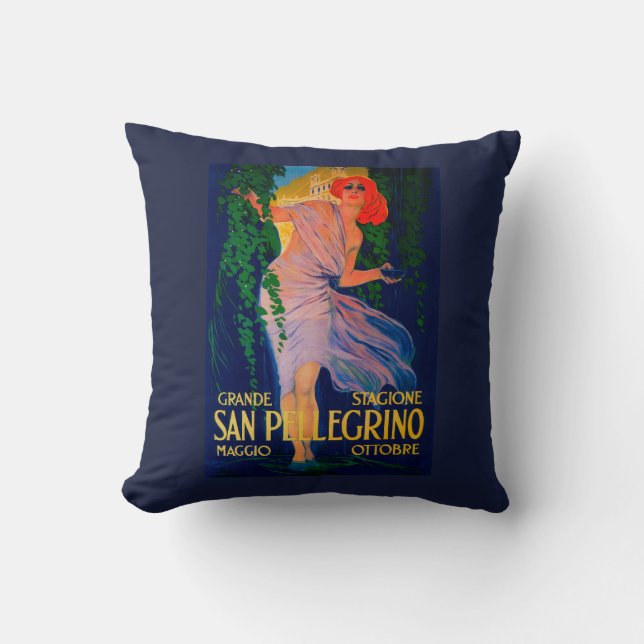 San Pellegrino Vintage PosterEurope Cushion (Front)