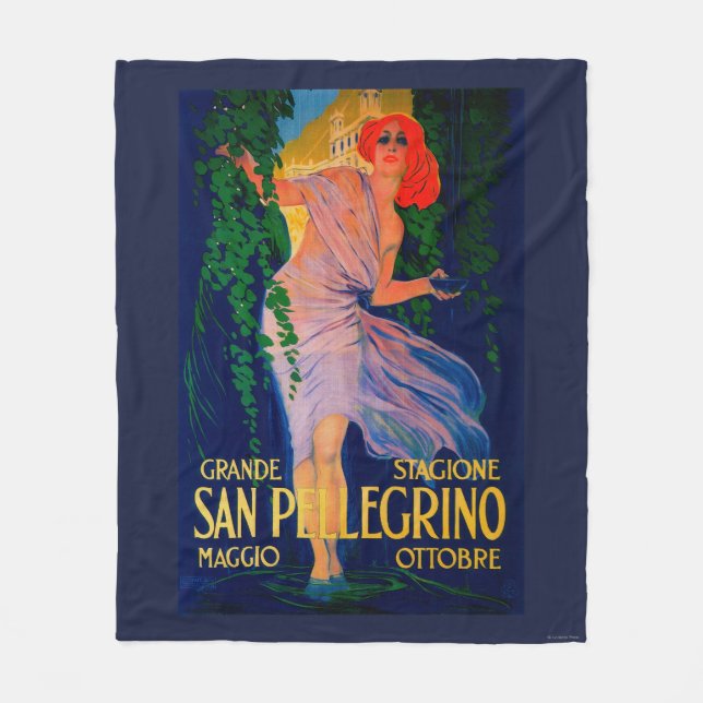 San Pellegrino Vintage PosterEurope Fleece Blanket (Front)