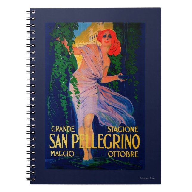 San Pellegrino Vintage PosterEurope Notebook (Front)