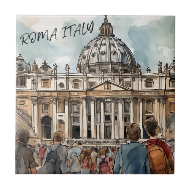 San Pietro St Peter's Basilicata Ceramic Tile (Front)