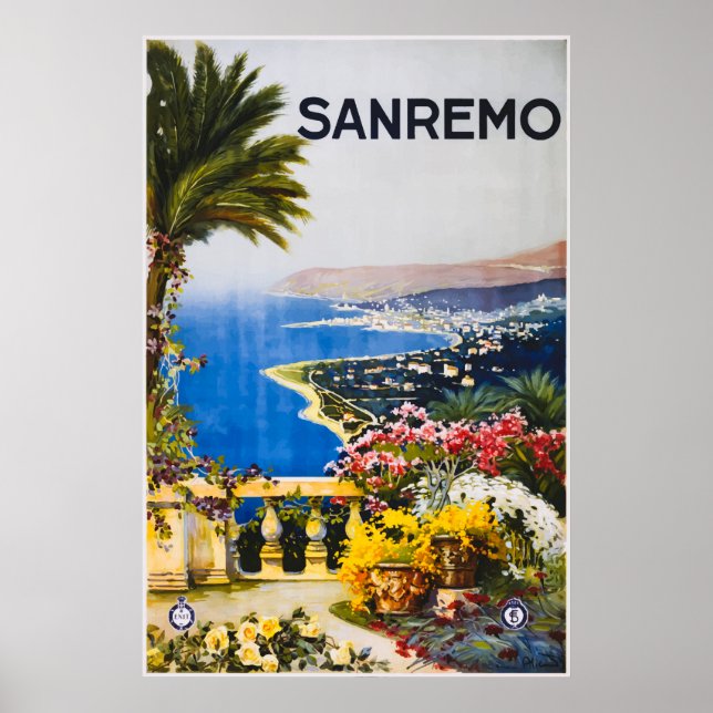 San Remo Italy Vintage Travel Poster (Front)