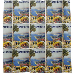 San Remo Italy Vintage Travel shower curtain