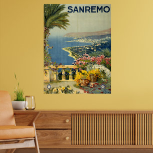 San Remo, Italy Vintage Travel Tourism Poster